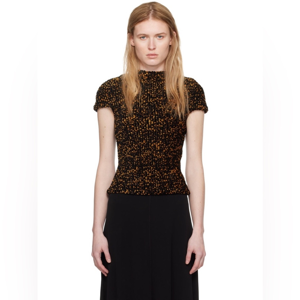 Totême Black & Orange Smocked Top NWT - Picture 2 of 5